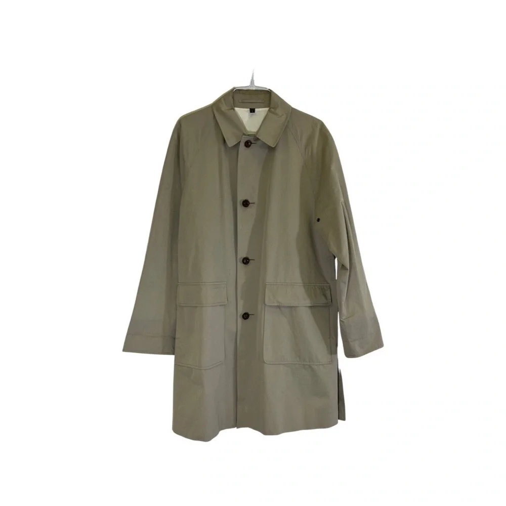 Burberry Prorsum Re-Issued Unisex Waxed Khaki Cotton Gabardine Car Over Coat L - Picture 1 of 11